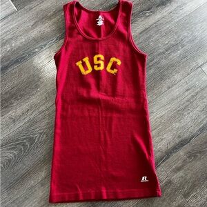 Russell Athletic Red Tank Top with Yellow USC Logo